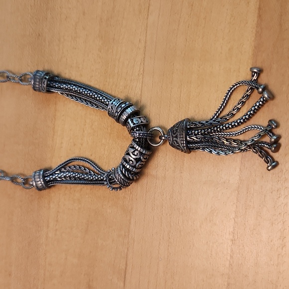 RARE Silpada Sterling Silver  Gathered Tassel Necklace Retired Org $329 - Picture 3 of 4